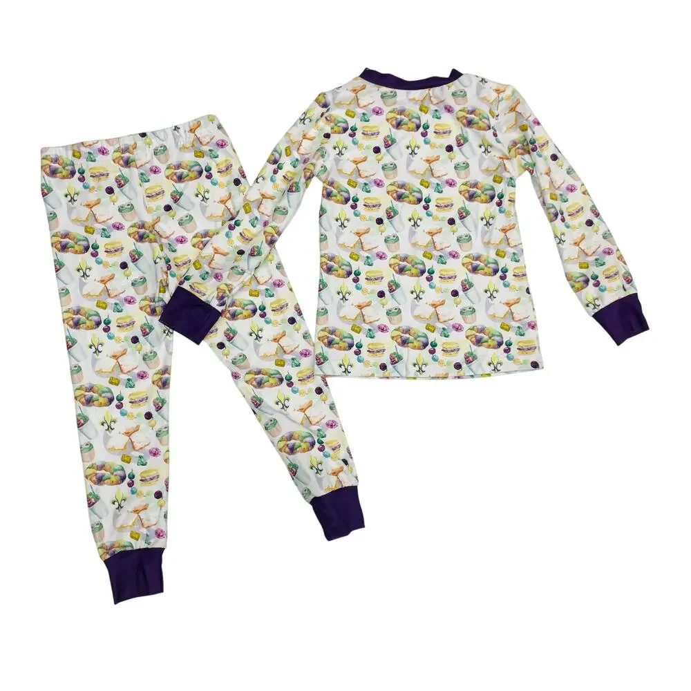 NWT My Three Sons Size 8 Mardi Gras PJs